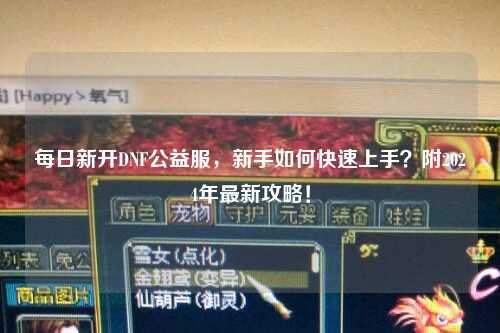 每日新開DNF公益服，新手如何快速上手？附2024年最新攻略！